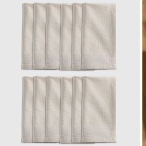 NWOT QUINCE Pack Of 12 Organic Cotton Napkins Warm White 5760